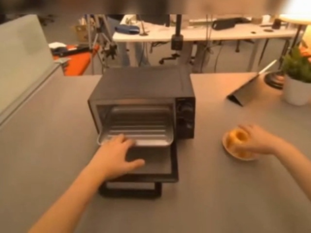 Start of the both-hand bread interaction